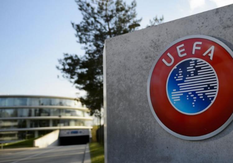 Símbolo da uefa, na sede da instituição