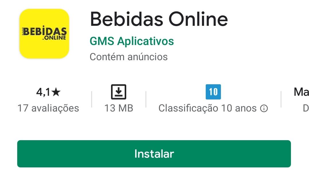 Imagem mostra o aplicativo de bebidas online