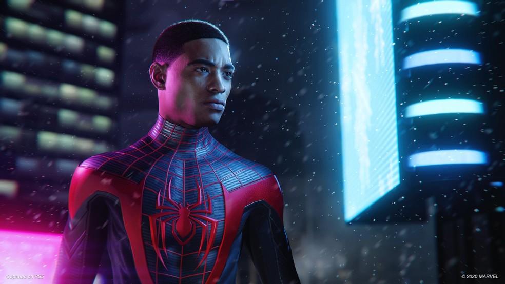 Imagem mostra o novo homem aranha jogo para o playstation 5