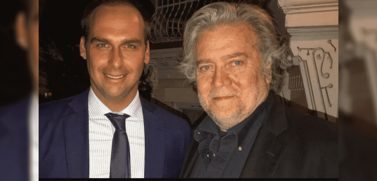 Steve bannon em foto com eduardo bolsonaro