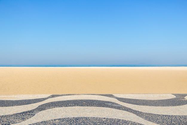 Praia de copacabana com lugar marcado