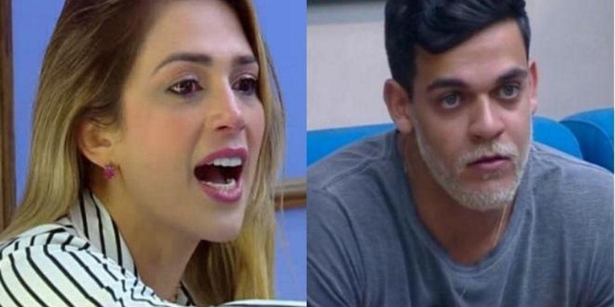 Nadja pessoa e caique aguiar em imagem dividida lado a lado