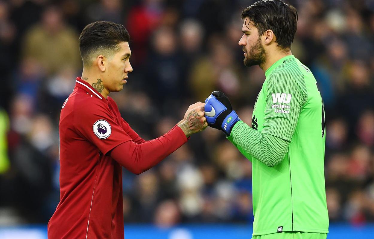 Alisson e firmino no liverpool