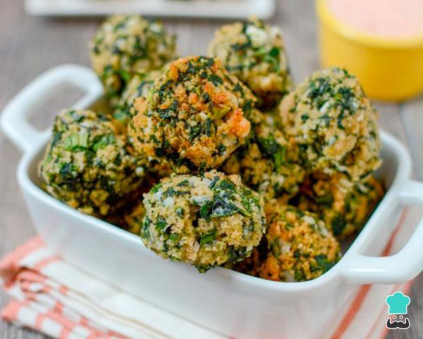 Bolinho de arroz de espinafre