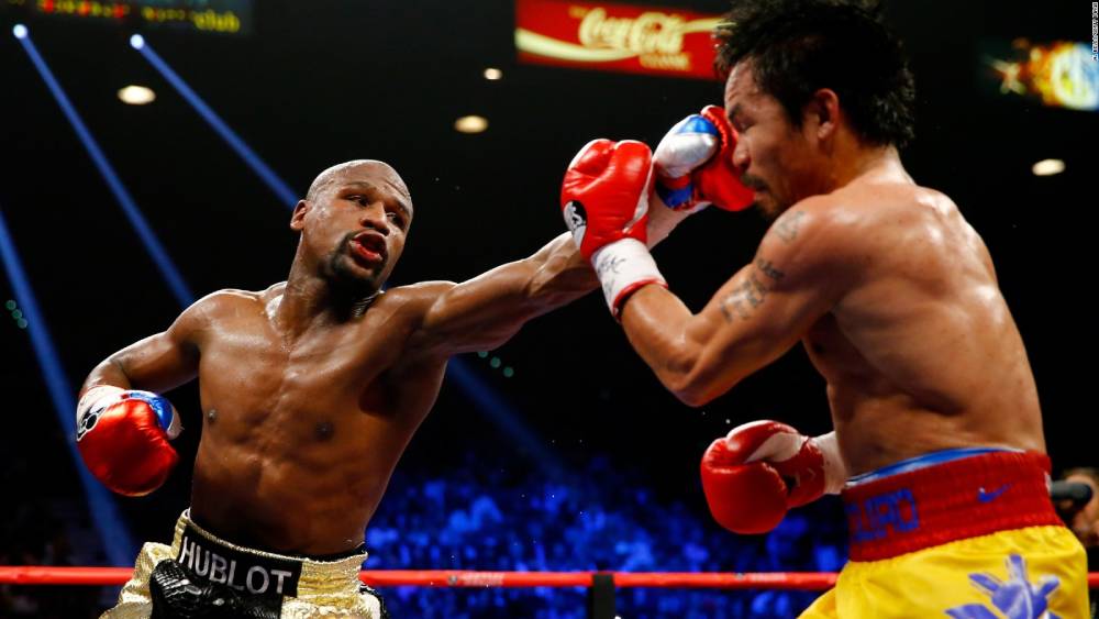 Boxeador floyd mayweather em luta