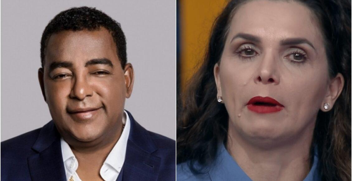 Imagem do cantor Luiz Carlos do Raça Negra e de Luiza Ambiel em A Fazenda 12