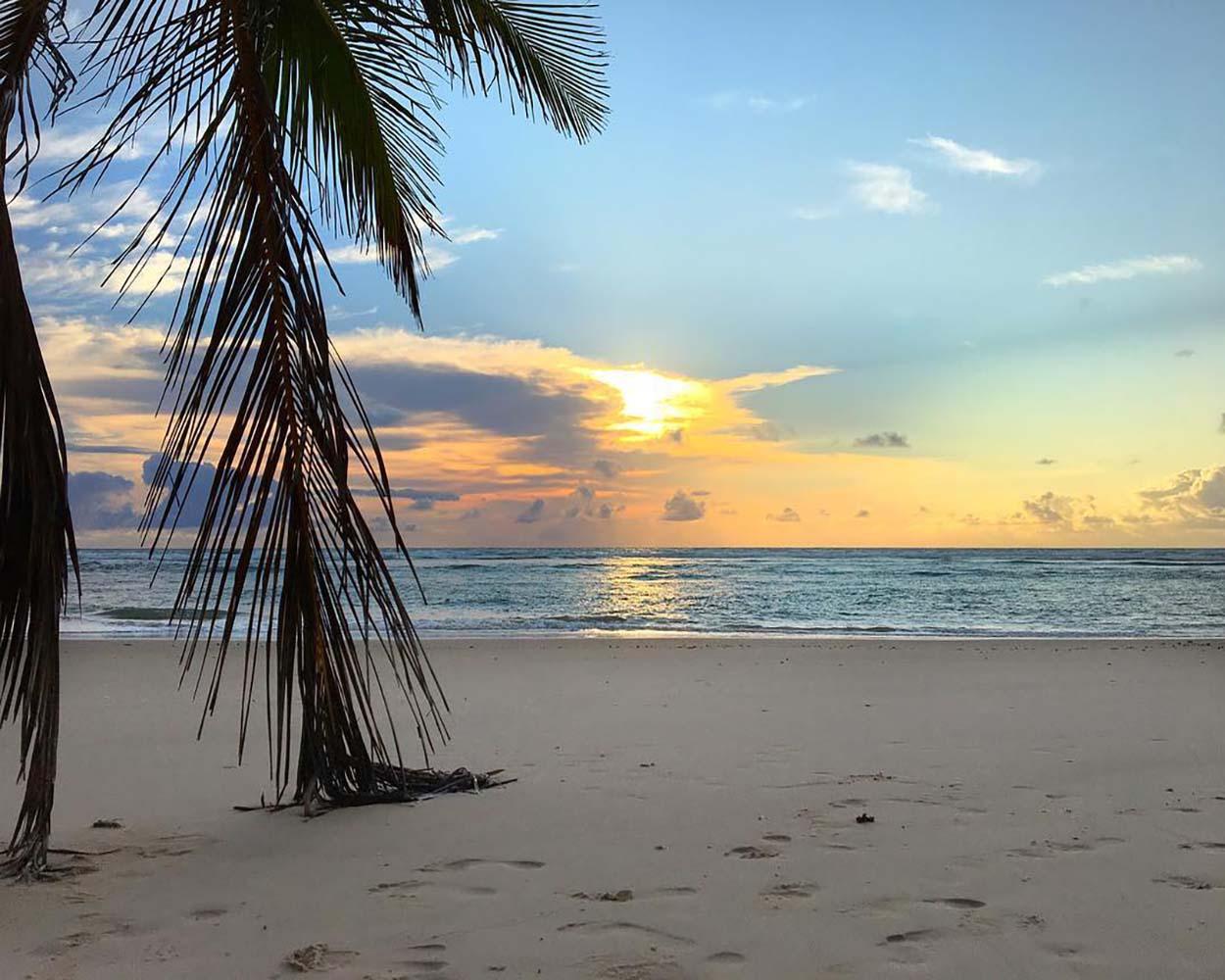 Praia isolada de algodões