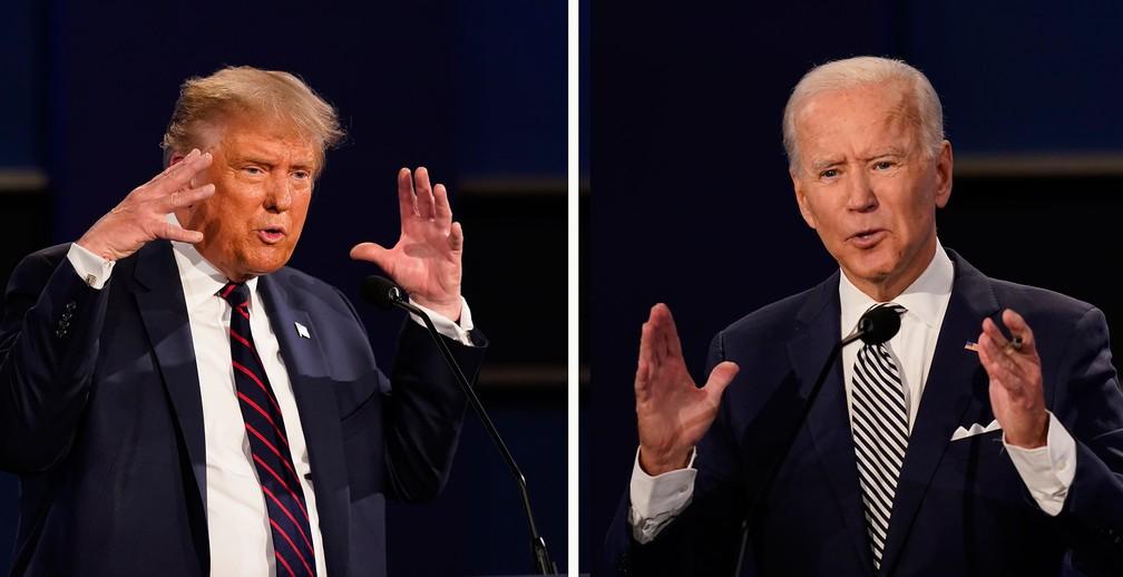 Donald Trump está atrás de Joe Biden na pesquisa do NYT. Foto: reprodução