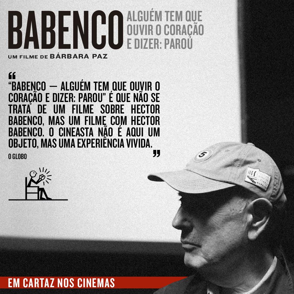 Imagem mostra cartaz de divulgação de babenco