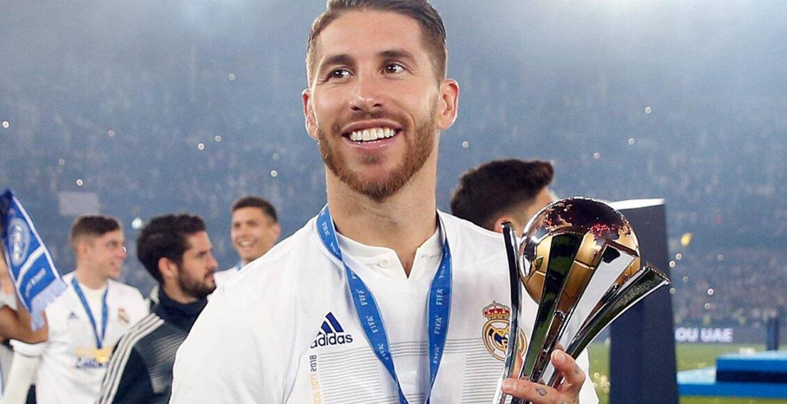 Sergio Ramos com a taça do Mundial conquistada pelo Real Madrid