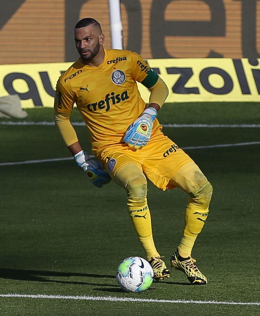 Imagem mostra goleiro do palmeiras, weverton.