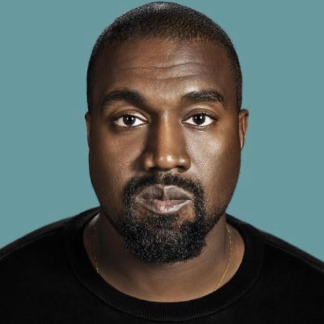 Imagem mostra rosto do cantor kanye west