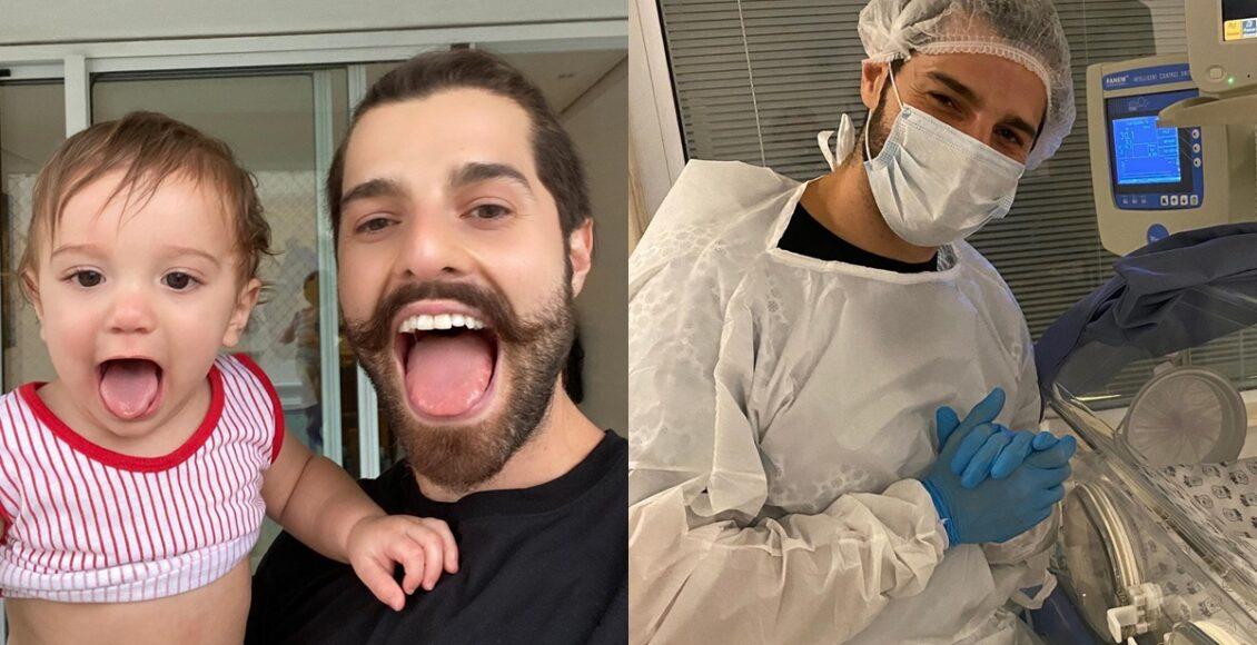 Nas imagens Alok e o filho, Ravi e Alok no hospital