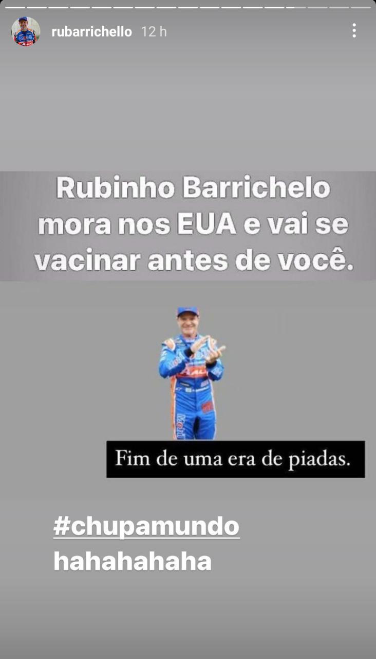 Postagem de rubinho no stories do instagram