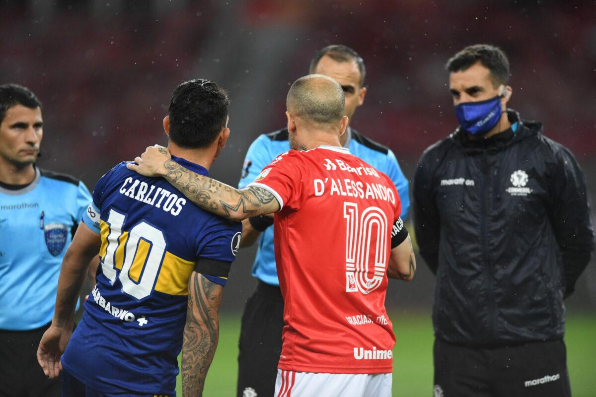 Craques argentinos, tevez e d'alessandro são capitães de boca e internacional, respectivamente