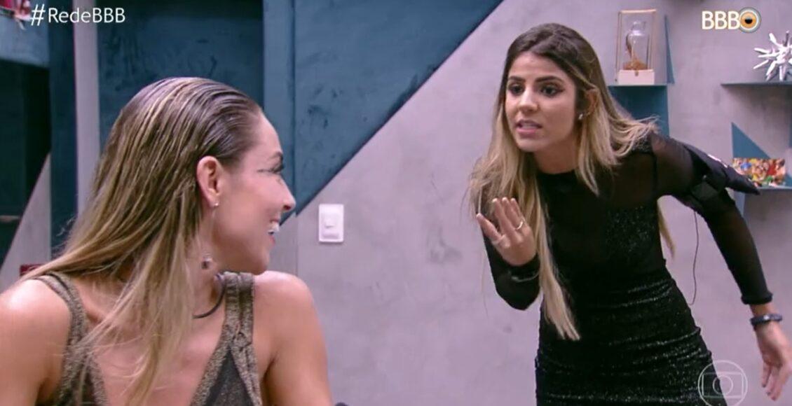 Imagem mostra Paula e Hariany discutem no BBB 19