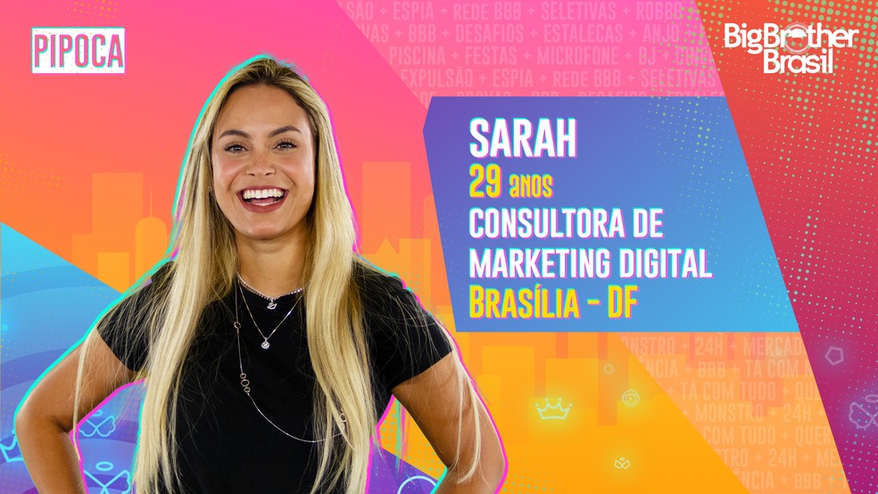 Imagem mostra sarah bbb 21 - primeira a entrar no paredão do bbb21