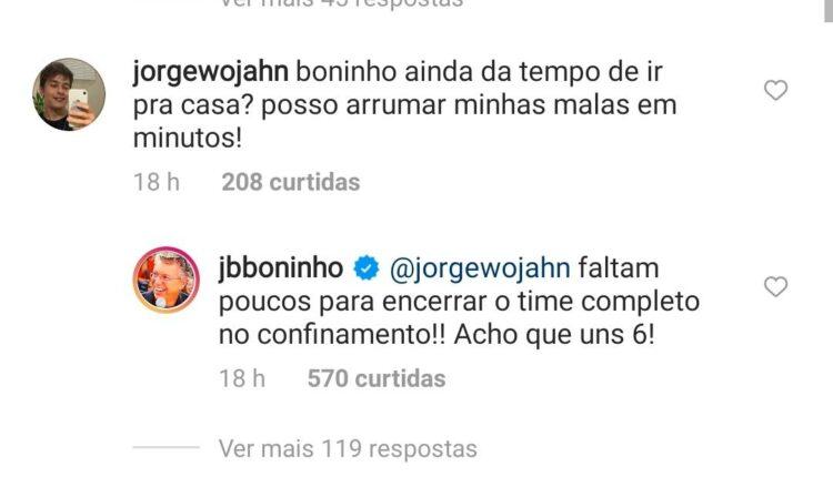 Bbb 21 - resposta de boninho no instagram