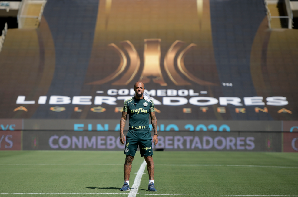 Felipe melo durante treino do palmeiras para final da libertadores