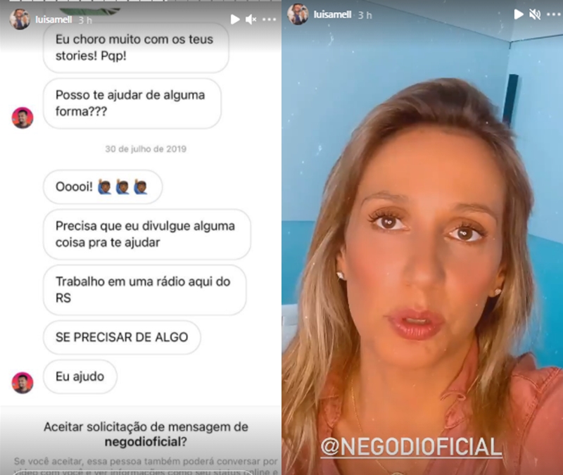 Na imagem luisa mell fala sobre nego di do bbb 21