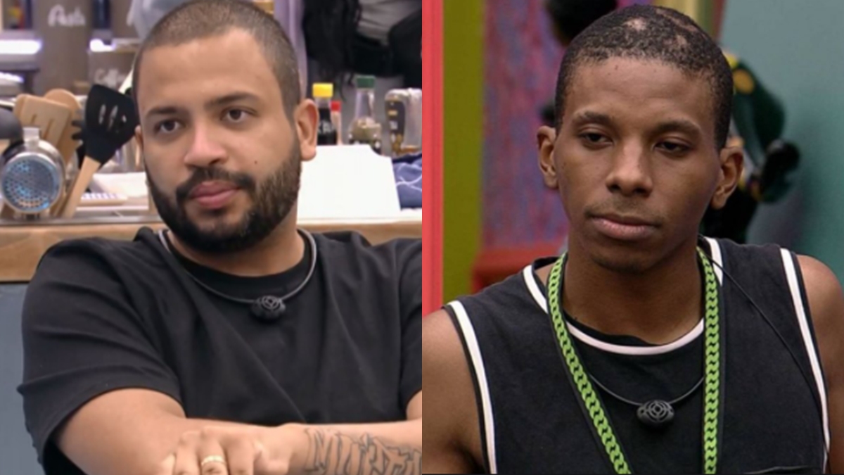 Imagem mostra projota e lucas no bbb21