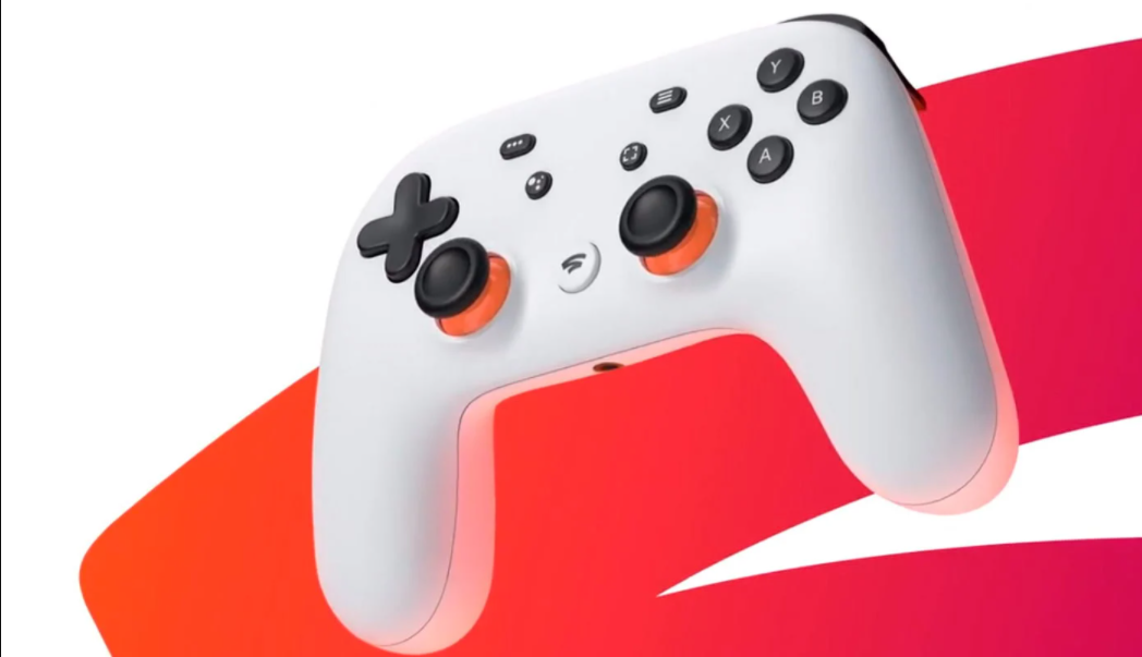 Fechamento De Uma Controladora De Jogos Do Google Stadia Sendo