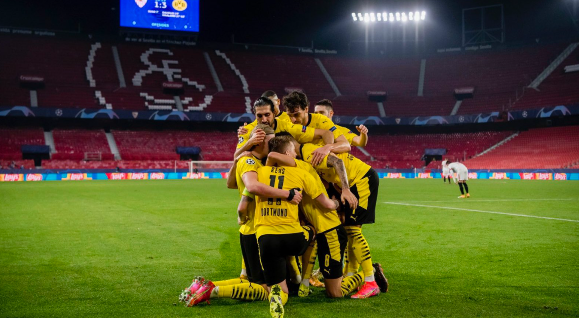 Borussia vira diante do sevilla, com dois gols de haaland, e leva vantagem do empate para jogo da volta