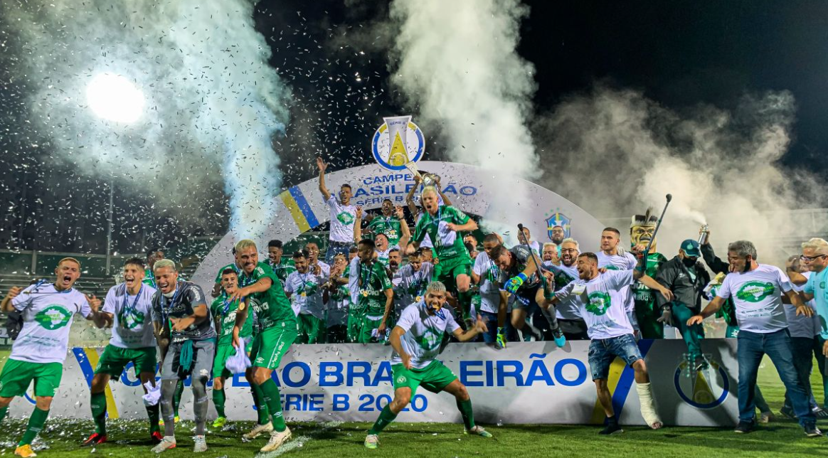 No brasileiro série b desta temporada, chapecoense foi campeão nos critério de desempate: 21 a 20 no saldo de gols, contra o américa-mg