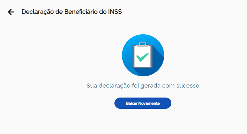 Declaração de beneficiário do inss