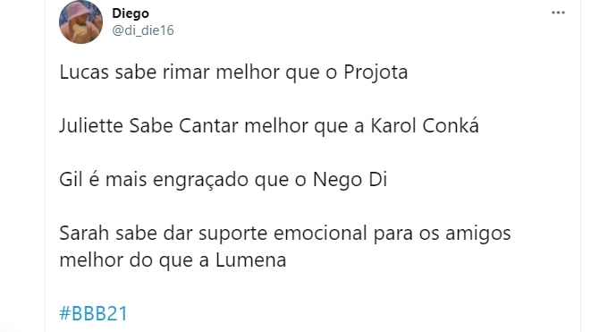 Sobre juliette e karol no bbb21