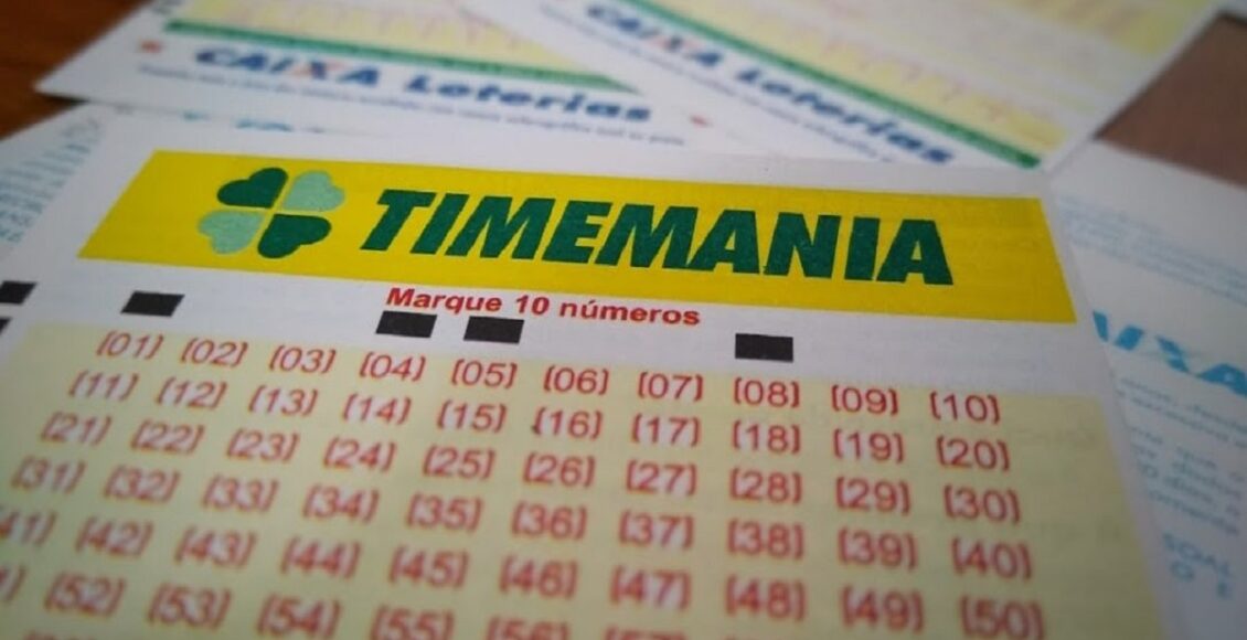 A imagem mostra volantes da Timemania 1606