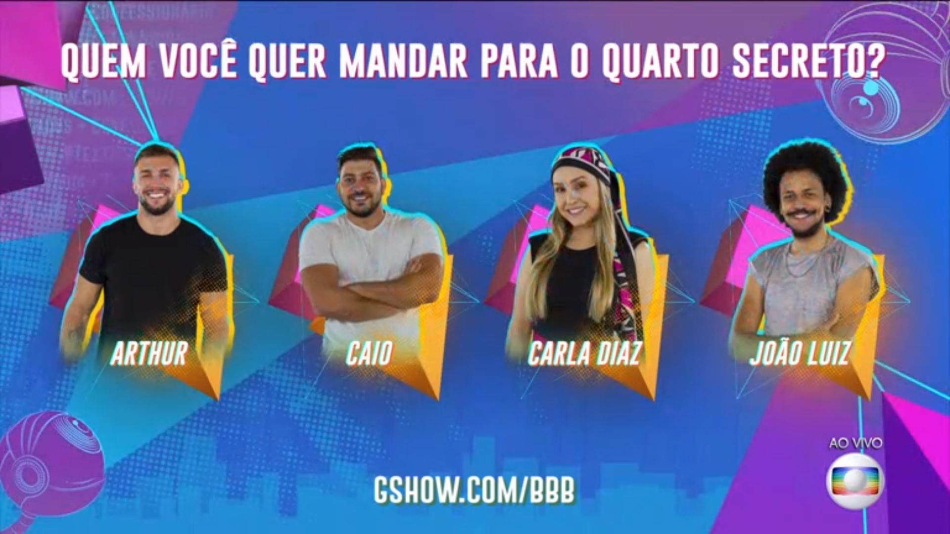 Arthur, caio, carla e joão no paredão falso bbb21