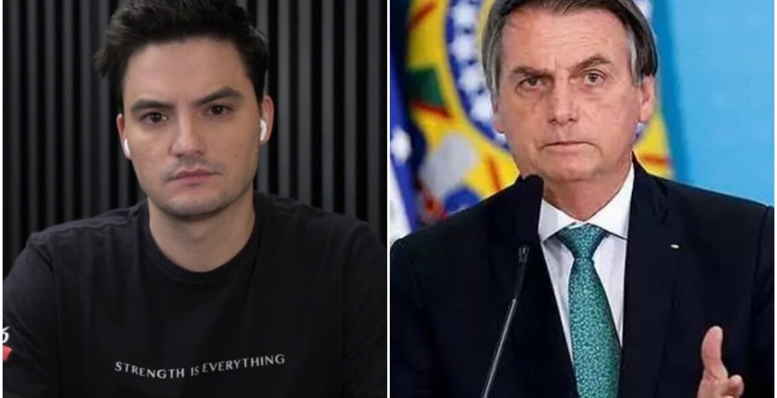 Imagem do youtuber Felipe Neto (esquerda) e Jair Bolsonaro (direita) - genocida felipe neto