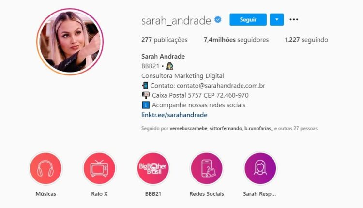 Sarah perde seguidores