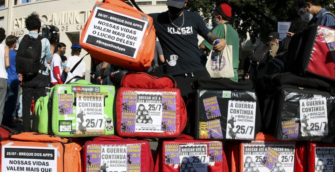 manifestação de entregadores em São Paulo