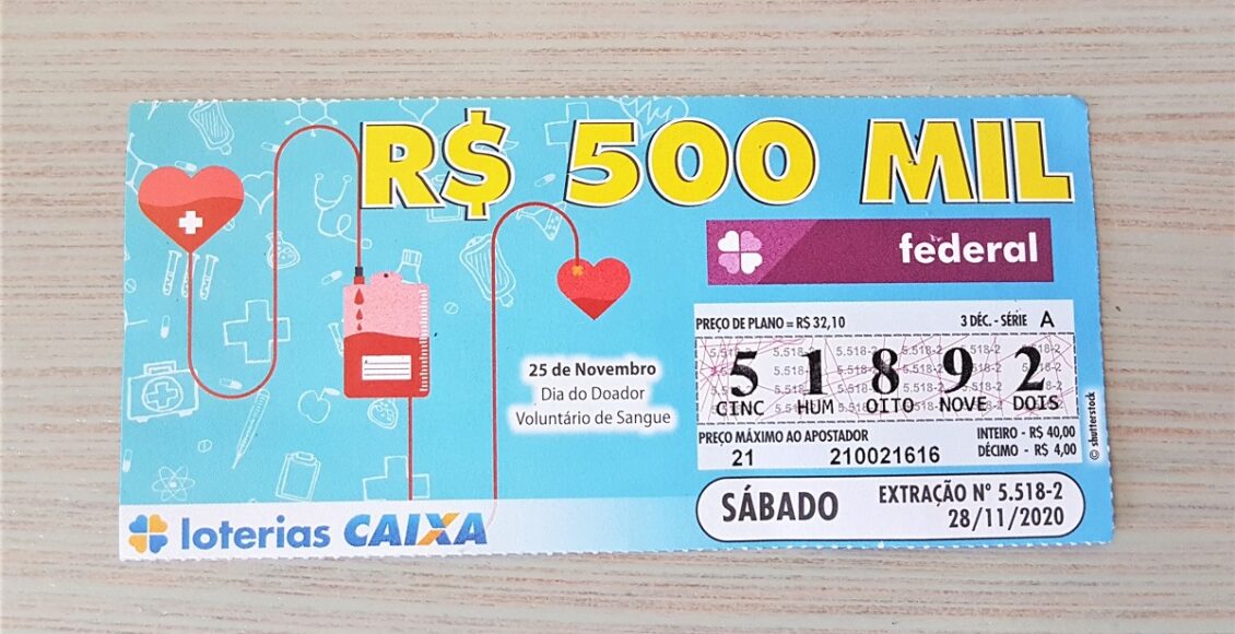 A imagem mostra um bilhete da loteria Federal 5564