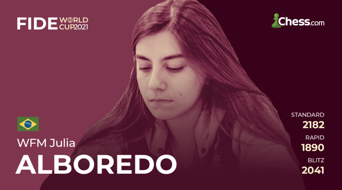 Julia alboredo será a primeira brasileira a participar da copa do mundo de xadrez