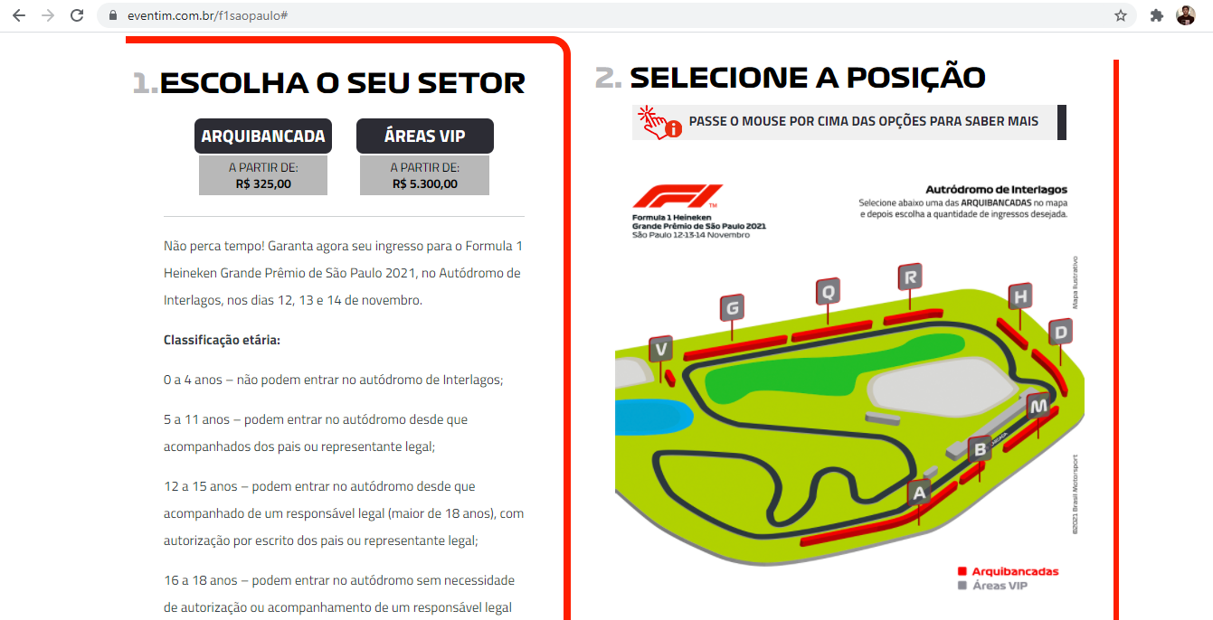 Ingresso Fórmula 1 Interlagos inicia novas vendas hoje; veja como comprar