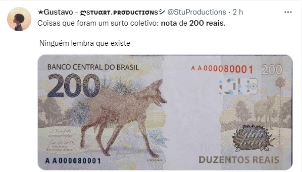 Nota de 200 reais ainda existe