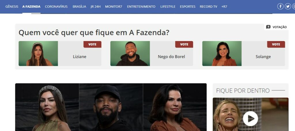 Como votar na fazenda 2021