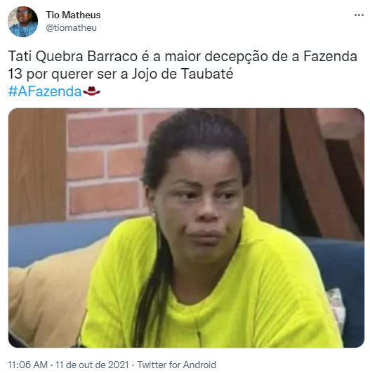 Tati a fazenda 2021