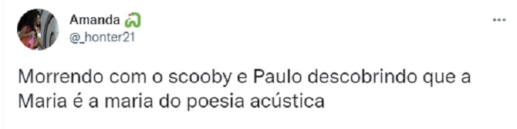 Tweet sobre maria e poesia acustiva