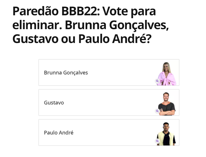 Votacao gshow 2