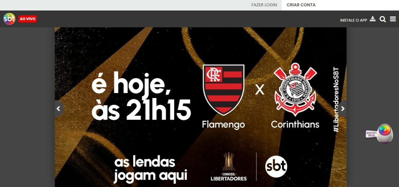 Que horas começa o jogo no sbt hoje