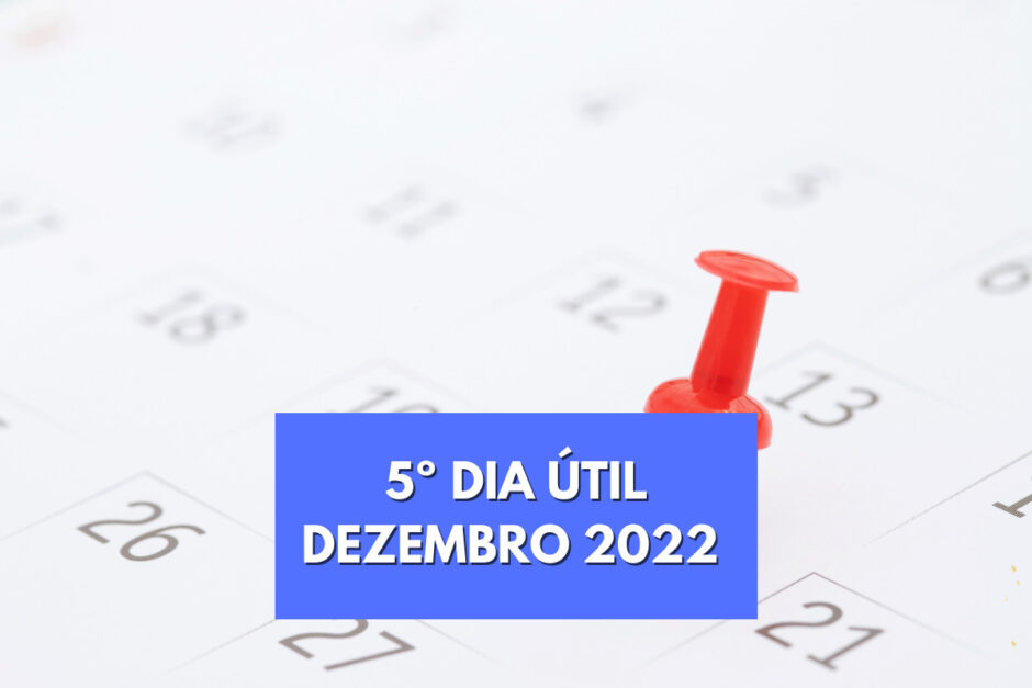 Imagem de calendário do Quinto dia útil de dezembro