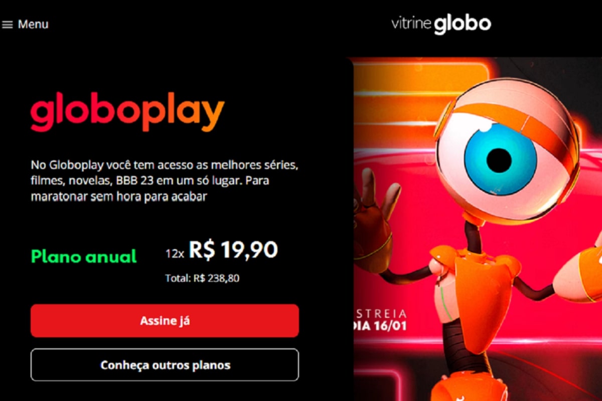 Vitrine planos globoplay