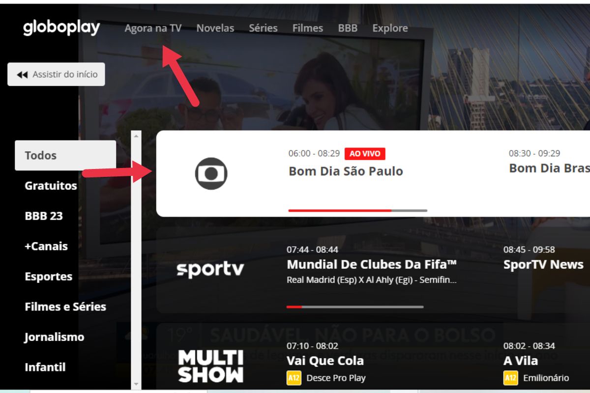 Aba ao vivo da globoplay