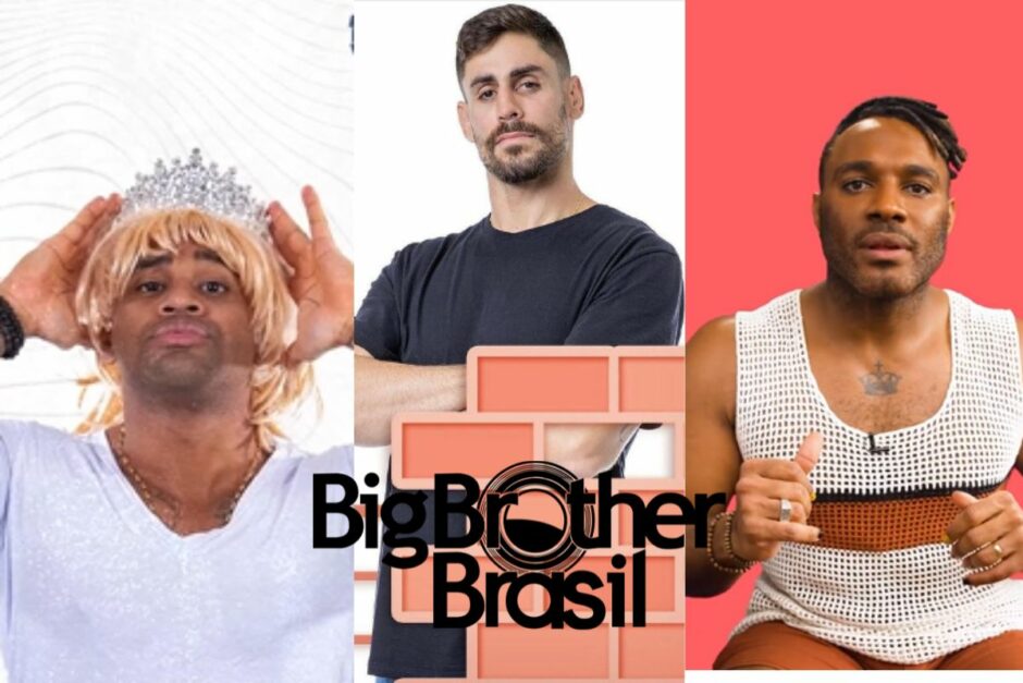 Enquete paredão bbb 23 é disputada por cezar, sapato e nicácio, que estão na imagem