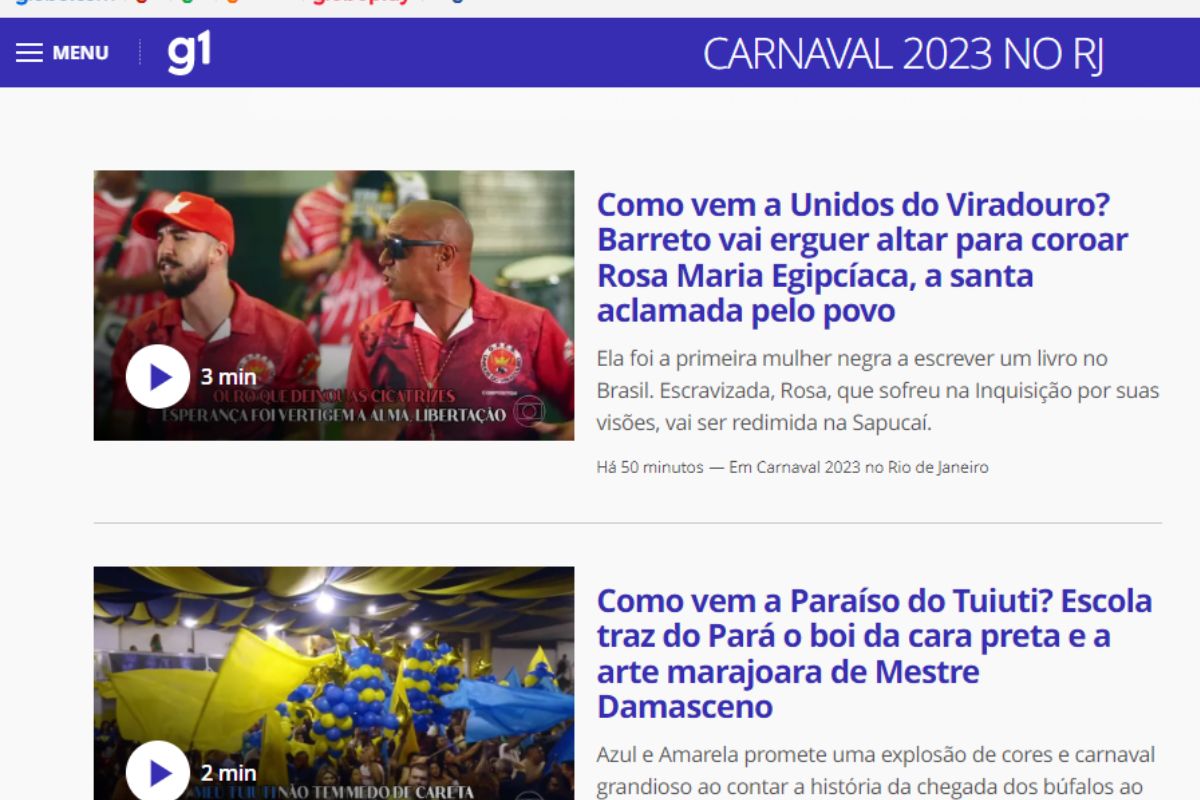 Pagina do g1