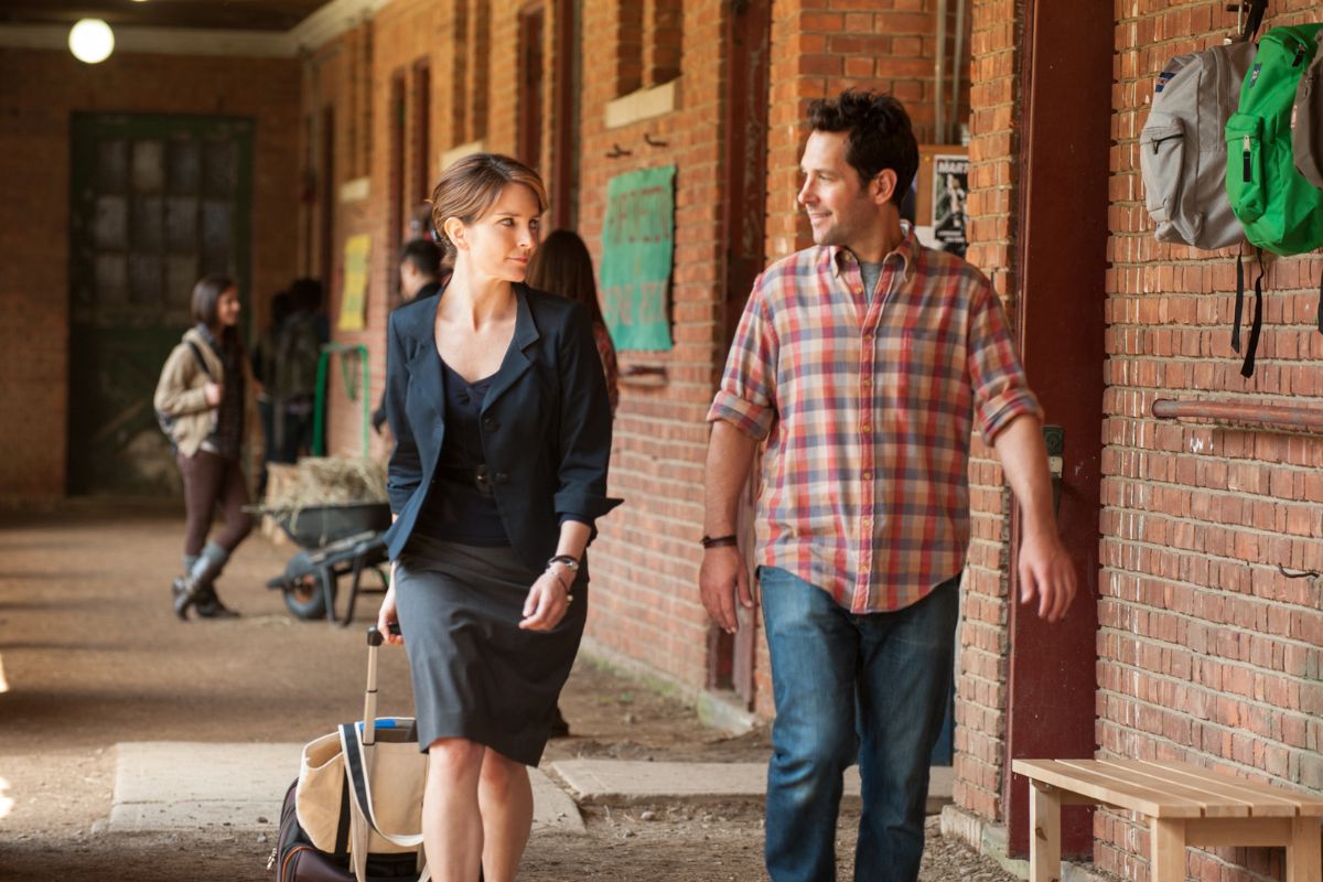 Cena de tina fey e paul rudd no filme a seleção